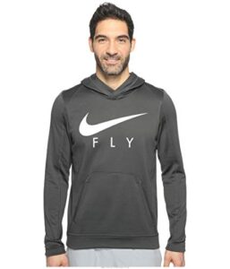 nike men's therma fly hd basketball hoodie (large) anthracite