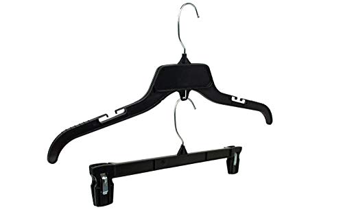 Hangon Combo Set Recycled Plastic Shirt & Pants Hangers, 17 Inch & 12 Inch, Black, 30 Pack