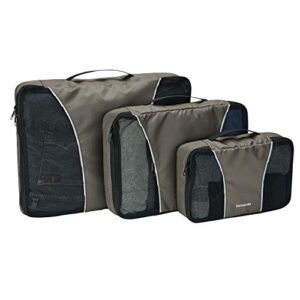 samsonite 3 piece packing cube set, charcoal, one size