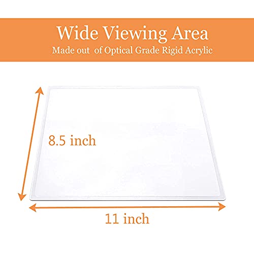 MAGDEPO 2X Large Area Magnifying Sheet Rigid Acrylic Full Page for Reading Books, Maps, Newspapers, DIY Solar Concentrator/Projection/Computer Screen Enlarger