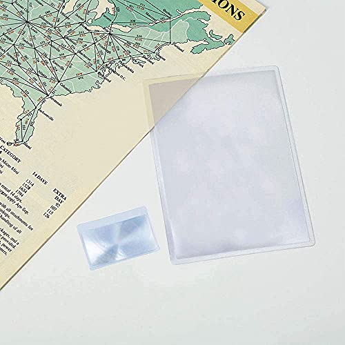 MAGDEPO 2X Large Area Magnifying Sheet Rigid Acrylic Full Page for Reading Books, Maps, Newspapers, DIY Solar Concentrator/Projection/Computer Screen Enlarger