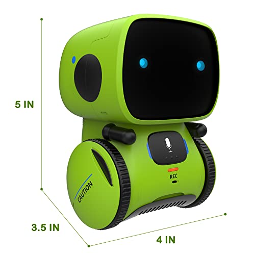 GILOBABY Kids Robot Toys, Interactive Robot Companion Smart Talking Robot with Voice Control Touch Sensor, Dancing, Singing, Recording, Repeat, Birthday Gifts for Boys Ages 3+ Years (Green)