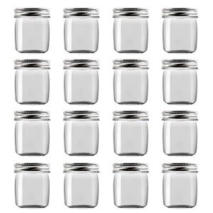 novelinks 8 ounce clear plastic jars containers with screw on lids - refillable round empty plastic slime storage containers for kitchen & household storage - bpa free (16 pack)