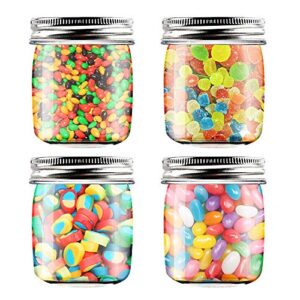 novelinks 8 Ounce Clear Plastic Jars Containers With Screw On Lids - Refillable Round Empty Plastic Slime Storage Containers for Kitchen & Household Storage - BPA Free (16 Pack)
