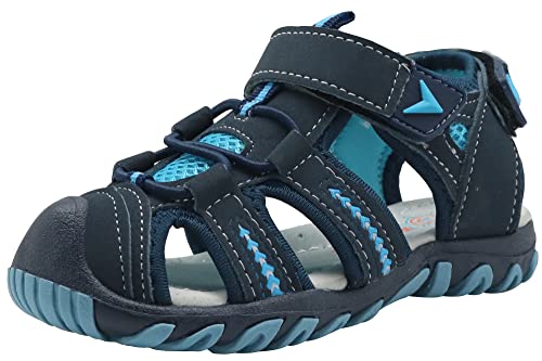 Apakowa Kid's Boy's Soft Sole Close Toe Sport Beach Sandals (Toddler/Little Kid) (Color : Blue, Size : 6 M US Toddler)