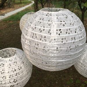 Calvas 10pcs/lot 8"/20cm 12" 30cm White Round Chinese Japanese Paper Lantern Ball Wedding Birthday Party Hanging Decoration Centerpieces - (Color: White, Lantern Size: 12inch)