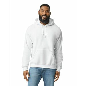 gildan adult fleece hoodie sweatshirt, style g18500, multipack, white (1-pack), large
