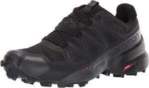 salomon speedcross 5 gore-tex trail running shoes for men, black/black/phantom, 10.5