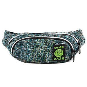 dime bags fanny pack | hemp waist bag with spacious storage and adjustable strap (glass)