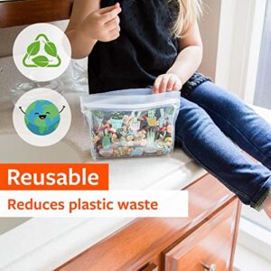 Full Circle ZipTuck, Reusable Plastic Snack Bags Set, Palm Leaves
