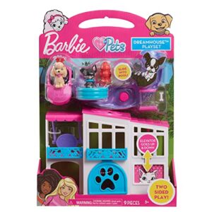 Barbie Pet Dreamhouse 2-Sided Playset, 10-pieces Include Pets and Accessories, Kids Toys for Ages 3 Up by Just Play