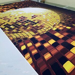 Disco Banner Polyester Fabric Backdrop for Party Decoration Gold Disco Ball and Lights Background FT-7313