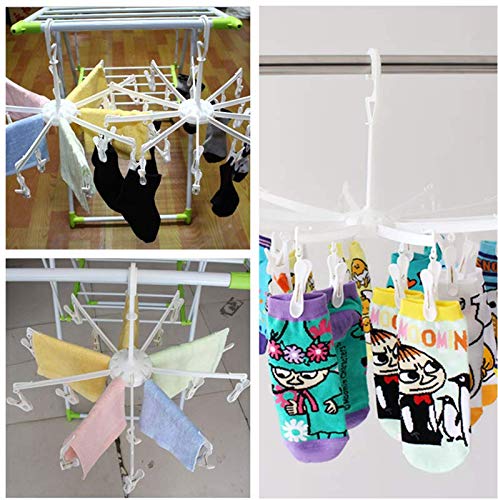 DurReus Foldable Clip Drip Laundry Hanger Portable Plastic Hanging Dryer with 20 Clips for Drying Cloth Diapers,Baby Clothes,Bras,Underwear,Hat,Gloves,Socks