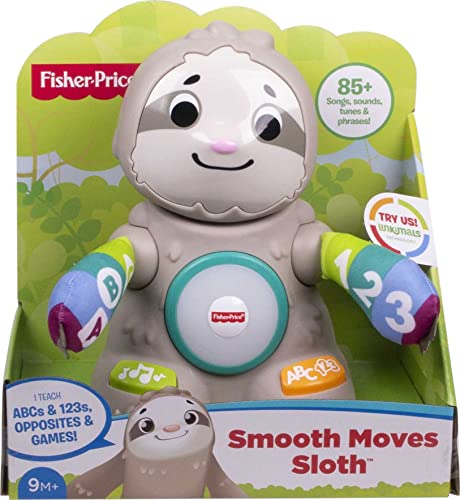 Fisher-Price Linkimals Learning Toy Smooth Moves Sloth With Interactive Music And Lights For Infants And Toddlers