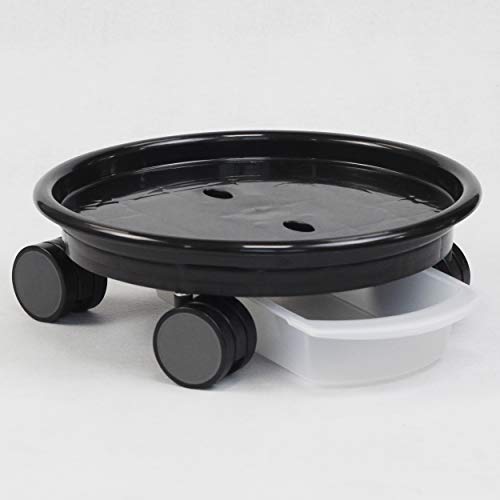 CHUNGUN EX-13.5" Plant Caddy with 4 Wheels/Heavy Duty hold up to 200 lbs/Flower Pot Mover, Indoor Rolling Planter Dolly on Wheels/Outdoor Planter Trolley Tray Coaster (EX-13.5 / IN-12.2 Inch Black)