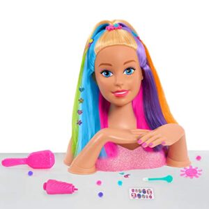 barbie just play rainbow sparkle deluxe styling head, blonde hair