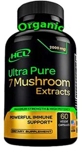 organic mushroom supplement extracts of lions mane cordyceps chaga reishi turkey tail maitake shiitake capsules - natural vitamins minerals antioxidants supplement - made in the usa