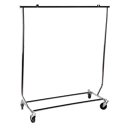 NAHANCO RCS2 Metal Collapsible Rolling Garment Rack, Chrome (1 Rack)