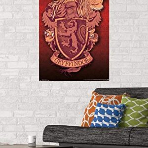 Trends International The Wizarding World: Harry Potter - Gryffindor Lion Crest Wall Poster, 22.375" x 34", Poster & Mount Bundle