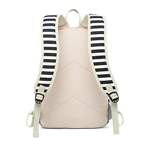 Girls School Backpack Causal Canvas Stripe Backpack Cute Teen Backpacks For Girls School Bag (Gray) One_Size