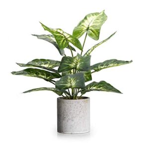 velener 1pc faux plant indoor in plant pot 16"- house plant for farmhouse kitchen decor living room accessories home office cubicle bookshelf guest room balcony bathroom rustic green room floor table