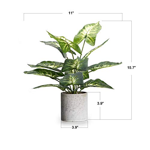 Velener 1Pc Faux Plant Indoor in Plant Pot 16"- House Plant for Farmhouse Kitchen Decor Living Room Accessories Home Office Cubicle Bookshelf Guest Room Balcony Bathroom Rustic Green Room Floor Table