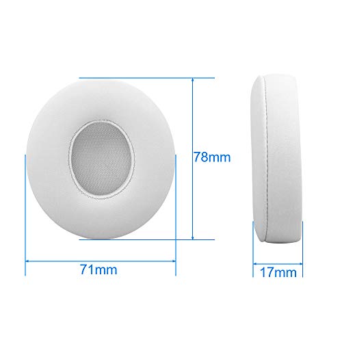 Link Dream Replacement Ear Pads for Beats Solo 2 Solo 3 - Replacement Ear Cushions Memory Foam Earpads Cushion Cover for Solo 2 & Solo 3 Wireless Headphone (White)