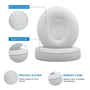 Link Dream Replacement Ear Pads for Beats Solo 2 Solo 3 - Replacement Ear Cushions Memory Foam Earpads Cushion Cover for Solo 2 & Solo 3 Wireless Headphone (White)