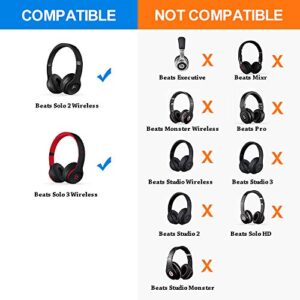 Link Dream Replacement Ear Pads for Beats Solo 2 Solo 3 - Replacement Ear Cushions Memory Foam Earpads Cushion Cover for Solo 2 & Solo 3 Wireless Headphone (White)