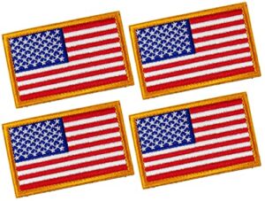 4 pcs tactical patches of usa us american flag, with hook and loop for backpacks caps hats jackets pants, military army uniform emblems, size 3x2 inches