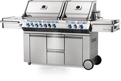 Napoleon PRO825RSBIPSS-3 Prestige PRO 825 RSBI Propane Gas Grill, sq.in. + Infrared Rear & Bottom Range Burner, Stainless Steel