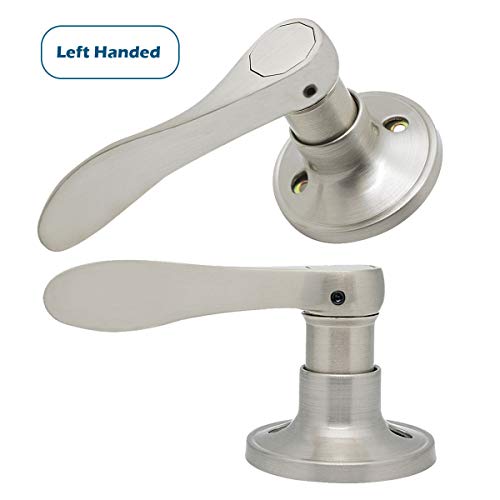 Gobrico Satin Nickel Left-Handed Dummy Lever Handle,One Side,Drop-Shaped,Inactive Door Pull with Screws,1 Pack