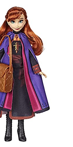 Disney Frozen Anna Doll with Buildable Olaf Figure & Backpack Accessory, Inspired by 2 Movie, Brown