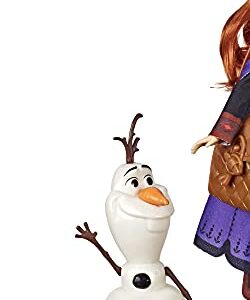 Disney Frozen Anna Doll with Buildable Olaf Figure & Backpack Accessory, Inspired by 2 Movie, Brown