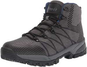 propét mens traverse hiking boot, grey/black, 9.5 xx-wide us