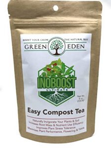 greeneden inoboost ultimate easy compost tea for plants - nutrient & bloom booster - soluble biostimulants for plant growth, flowering & yields - 8oz. microbial inoculant - super soil