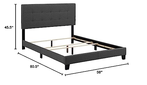 Modway Amira Tufted Fabric Upholstered Full Bed Frame With Headboard In Gray