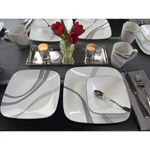 Corelle Boutique Square Urban Arc 16-Piece Dinnerware Set, Service for 4