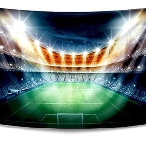 Night Football Field Photography Backdrop Polyester Tapestry Sport Stadium Photo Booth Background for Party Pictures,Table Decor,Bedroom Hanging FT-3543