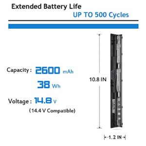 800049-001 KI04 Laptop Battery for HP Pavilion 17-G 15-AB 14-AB Series 17-g121wm 17-g122ds 17-g119dx 17-g113dx 17-g102tx 17-g103dx 15-an050nr 15-ab038tx 15-ab157nr 15-ab292nr 14-ab006tu[2600mAh 14.8V]