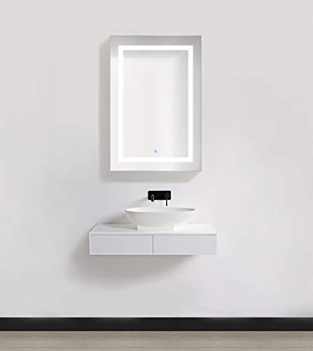 Krugg LED Medicine Cabinet 24 Inch X 36 Inch | Recessed or Surface Mount Mirror Cabinet w/Dimmer & Defogger + 3X Makeup Mirror Inside & Outlet + USB - Right Side