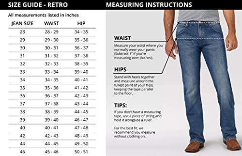 Wrangler Men's Retro Slim Fit Straight Leg Jean, Portland, 32W x 32L