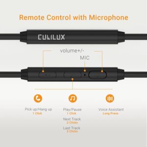 Cubilux 3.5mm to 3.5mm Headphone Cable with MIC Compatible with Sony WH-1000XM4/XM3/XM2 MDR-XB950BT/B1/N1, Skullcandy Crusher Hesh 3/2, Right-Angled 1/8” to 1/8” Audio AUX Replacement Cord, 4 Feet