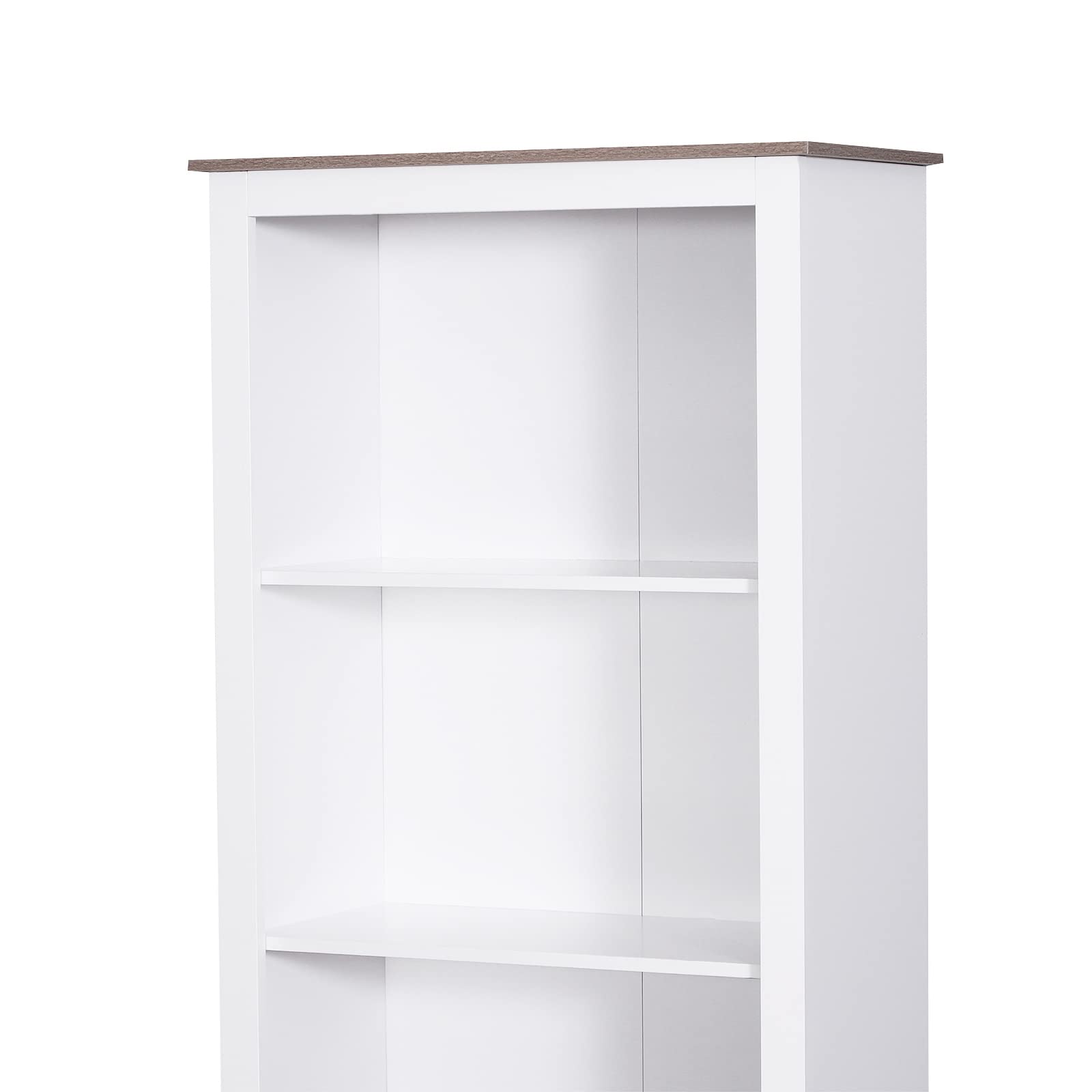 HOMCOM 69'' Freestanding Storage Cabinet, Bathroom Linen Tower, Kitchen Cupboard, Buffet Cabinet, Bookcase with Double Door 3-Tier Shelf for Home Office, White