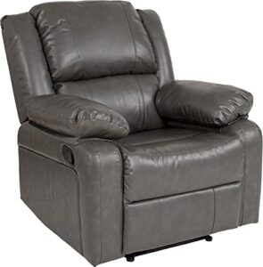 flash furniture harmony series gray leathersoft recliner