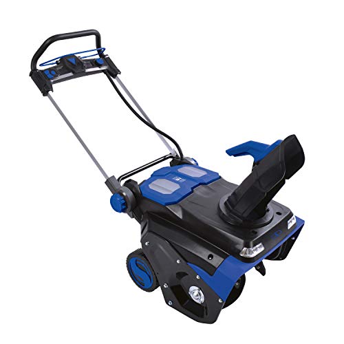 Snow Joe ION100V-21SB-CT 21-Inch 100-Volt Max 5Ah Brushless Lithium-iON Cordless Snow Blower, Blue/Black