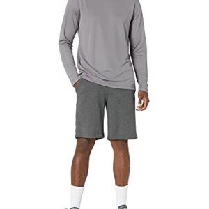 Amazon Essentials Men's Performance Tech Long-Sleeve T-Shirt, Medium Grey, Large