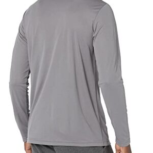 Amazon Essentials Men's Performance Tech Long-Sleeve T-Shirt, Medium Grey, Large