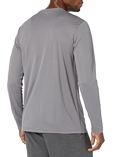 Amazon Essentials Men's Performance Tech Long-Sleeve T-Shirt, Medium Grey, Large