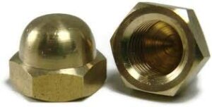 3/8"-24 acorn cap nuts, solid brass, grade 360, plain finish, qty 10 - by fastener depot, llc